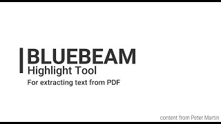 Bluebeam - Highlight Text