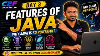Features of Java in English | Day 3 | Why Java is So Powerful? | Java Full Course for Beginners