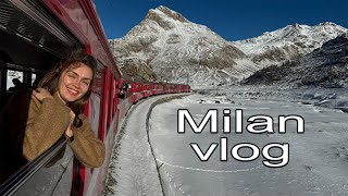 ВЛОГ САНКТ МОРИЦ, ШВЕЙЦАРИЯ ❤️ ПОЕЗД BERNINA EXPRESS, ЗАСНЕЖЕННЫЕ АЛЬПЫ И УНИКАЛЬНЫЙ ОБЕД В МИЛАНЕ