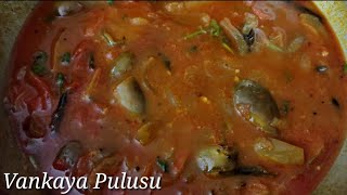 Andhra Style Vankaya Pulusu | Vankaya Pulusu Recipe In Telugu | Brinjal Curry |