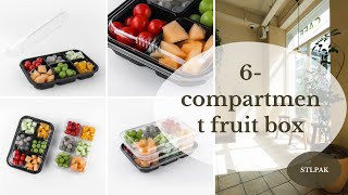 Disposable Plastic fruit vegetable packaging box 6 Compartment plastic fruit Boxes#food #packaging