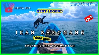 menyelam & tombak ikan baronang 1000 gram dalam laut IKN | #petualanglaut ep 68