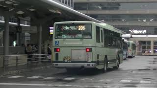 【勢いが凄い】京都市バス  日産ディーゼルスペースランナー  京都駅前(D2のりば) 発車