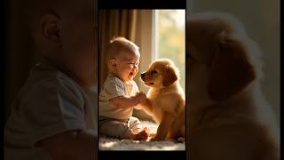 So cute baby and dog #puppy #pets #animals #adorably cute #cute #trending #viral