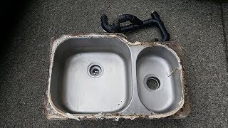 Undermount sink fallen from granite countertop. Ремонт раковины