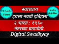 स्वाध्याय इयत्ता नववी।Swadhyay bharat 1960 nantarchya ghadamodi।स्वाध्याय भारत १९६० नंतरच्या घडामोडी