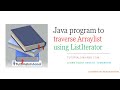 traverse arraylist using list iterator in java