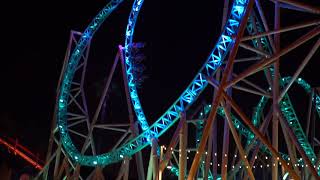 Cool Color-Changing Coaster Track at HangTime at Knott’s Berry Farm