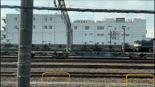 本日の新鶴見機関区（北側）の様子（2023.1.24.12:43）EF66-119牽引の3086レとすれ違い。EF65-1102単機の単9825レやEF65-2070＋日鐵チキなど発車待ちしてました！