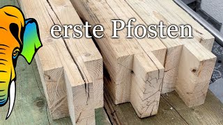 Daiku, Ryoba und Gestellsäge - 3 Sägen im Contest | erste Pfosten | Balkon - Teil 3