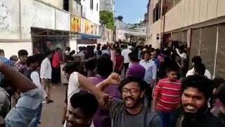 VICTORY VENKATESH FANS HUNGAMA AT OUTSIDE THE THEATER | VENKY MAMA |