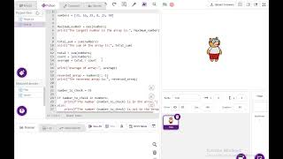 Comprehensive array operations | Python Editor | PictoBlox