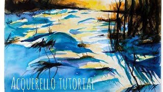 Acquerello tutorial | Paesaggio invernale | Come dipingere la neve | Dipingere inverno |