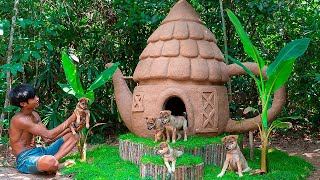 Build Kettle Mud House For Homeless Dogs ( 1 month Rescued )