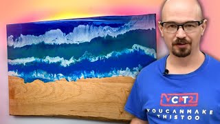 How to Make Epoxy Beach Wall Art with LED Sunset