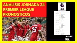 Jornada 34 Premier League pronosticos Deportivos Liga Inglesa Arsenal vs Manchester United - Chelsea