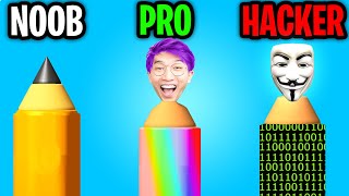 Can We Go NOOB vs PRO vs HACKER In CARVE THE PENCIL!? (SATISFYING APP GAME!)