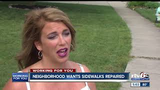 Indianapolis neighborhood wants sidewalks repaired