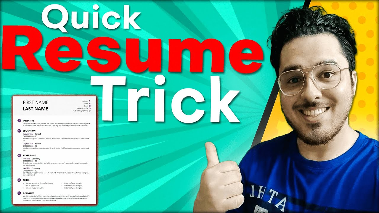Quick Resume Trick рџ ґрџ µ Youtube