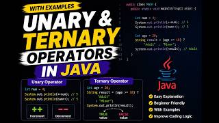 Unary & Ternary Operators in Java | Java Tutorial for Beginners | With Examples