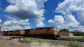 Southbound UP 5497/4859/6834, Mixed Freight Train, \