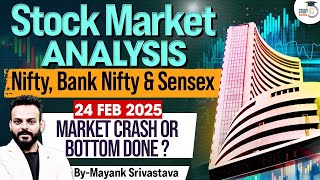 Stock Market Analysis | Nifty, Bank Nifty \u0026 Sensex | 24th Feb 2025 | Skills By StudyIQ