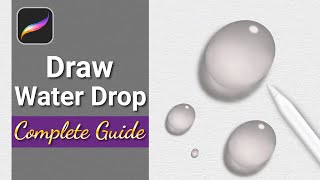 How To Draw A Water Drop in Procreate - Step by Step Tutorial For Beginners