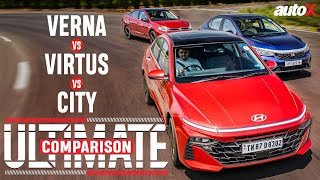 2023 Hyundai Verna vs Volkswagen Virtus vs Honda City | The ULTIMATE Comparison Review | autoX