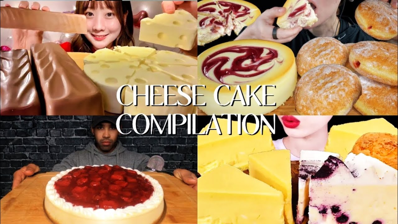 Asmr Cheese Cake Mukbang Compilation Youtube