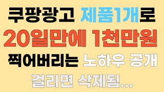 돈벌고 싶으면 쿠팡광고 돌리는 방법부터 배우세요. 100% 순이익보장합니다.(초보자용) 삭제되도 몰라요…