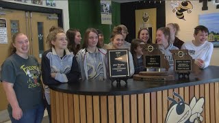 Lebanon Girls Wrestling Celebrate Victory