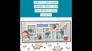 Kscraft Nested scallop frame winter shaker card project share with tutorial