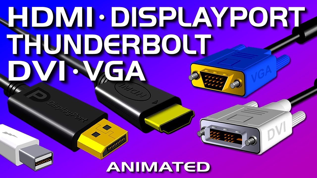 HDMI, DisplayPort, DVI, VGA, Thunderbolt - Video Port Comparison - YouTube