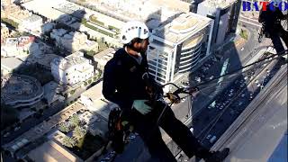 Al Hamad Tower,Riyadh | Cleaning the External Facade | Rope Access Technicians