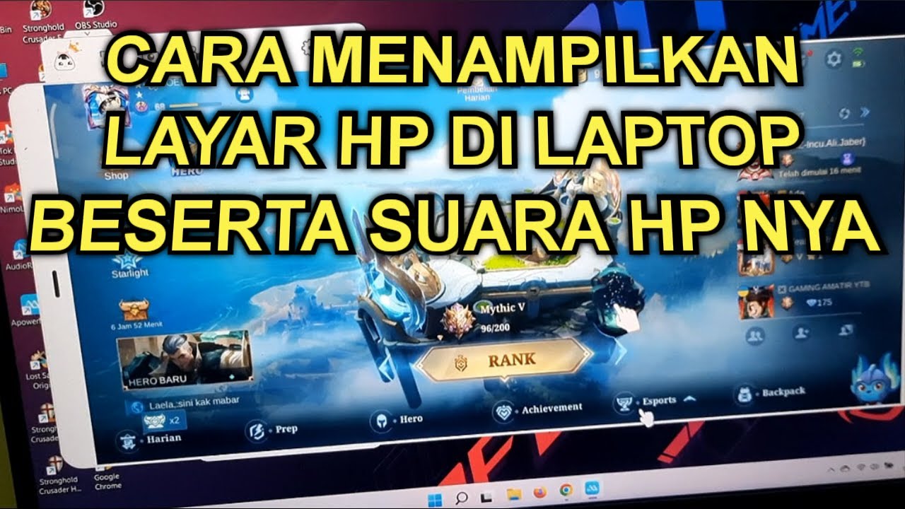 CARA MENAMPILKAN LAYAR HP KE LAPTOP || MIRRORING HP KE PC VIA USB - YouTube