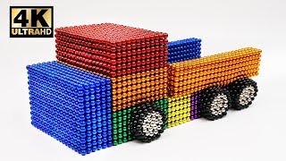 ASMR - Magnetic balls 100% Satisfaction, How to make Truck Car | Magnet World 4K
