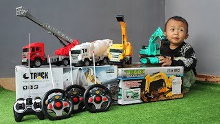 Unboxing Mainan Mobil Truk - Excavator, Damkar, Mobil Molen & Mobil Beko - Koleksi Mainan RC