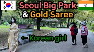 [Sub ENG] Wearing an Indian dress & going to a Korean children's park