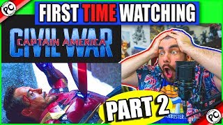 PART 2 REACTION TO WATCHING CAPTAIN AMERICA CIVIL WAR | FIRST TIME