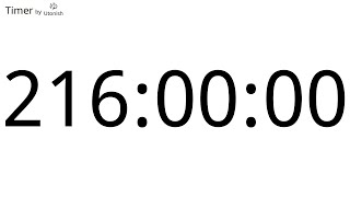 216 Hour Countup Timer