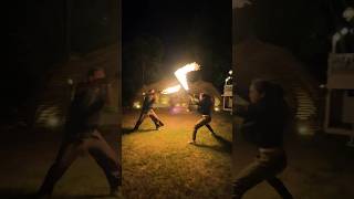 Fire Sword Fight!! Flame Breathing In Real Life!?