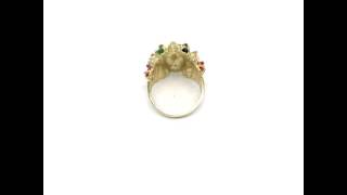 Indian Chief Head 10K Yellow Gold Ring (GMRA-024)