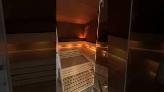 Installed Klafs Premium sauna with wenge veneer finish and Bonatherm heater at the home SPA centre