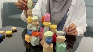 Balancing Stones-Wooden Rocks\ Wooden Stones Building Blocks DIY at Home & Fun
