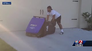Man uses garbage can to capture gator