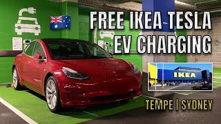 FREE IKEA TESLA EV CHARGING STATION REVIEW Ikea Tempe Sydney Australia