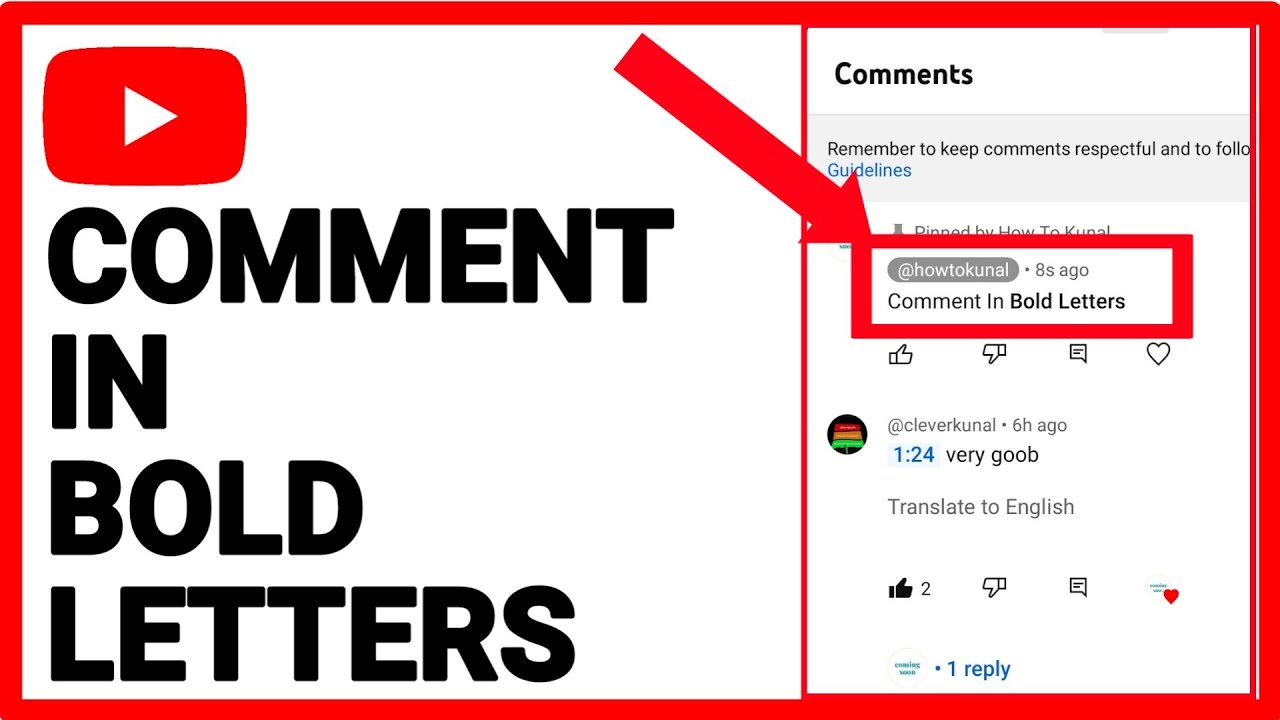 How To Comment Bold Letters On Youtube Youtube