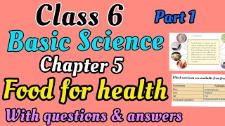 Scert Class 6/Basic science chapter 5/Food for health part 1/English medium in Malayalam