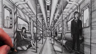 How to Draw using 1-Point Perspective: Draw a Subway Car