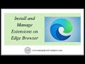 How to Install and Manage extensions on Edge Browser